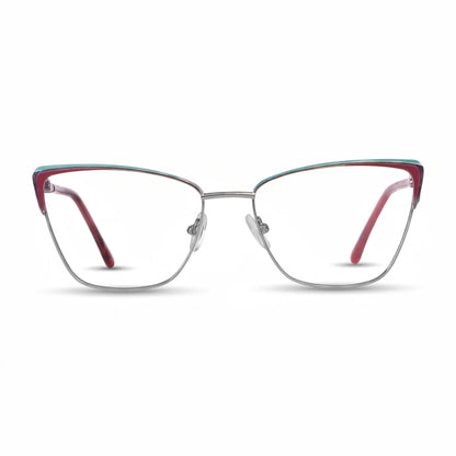 Fiore 3839 eyeglasses in red gun – front view