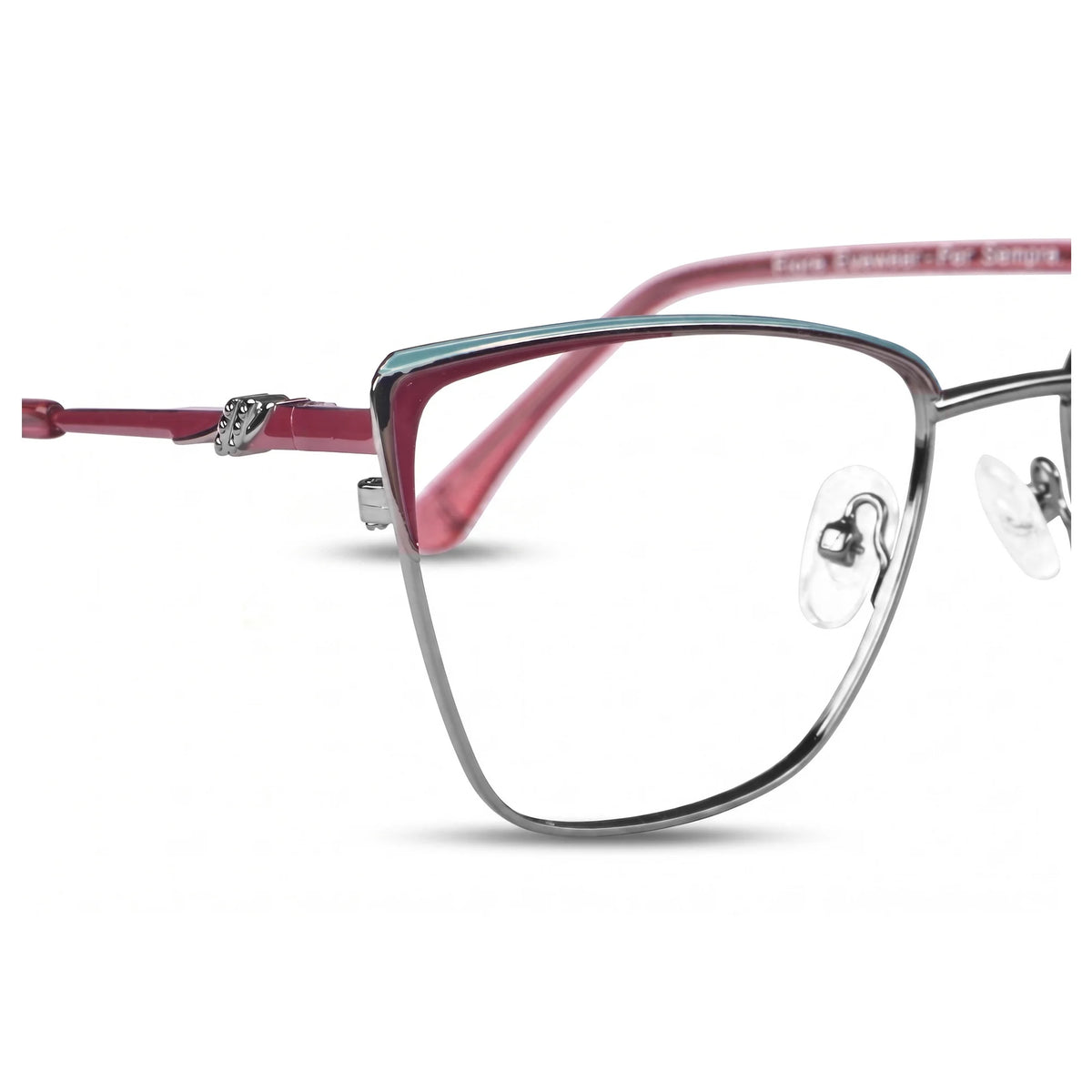 Fiore 3839 eyeglasses in red gun – side view