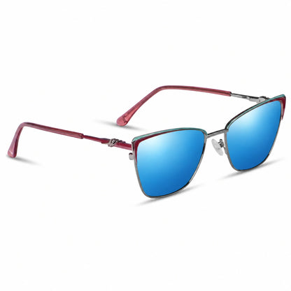 Fiore 3839 cat eye sunglasses, red steel frame · ReFramed, photo 26 of 36 | Polarized UV400