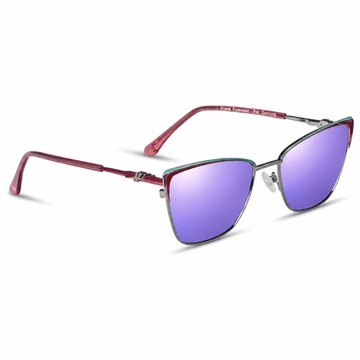 Fiore 3839 cat eye sunglasses, red steel frame · ReFramed, photo 35 of 36 | Polarized UV400