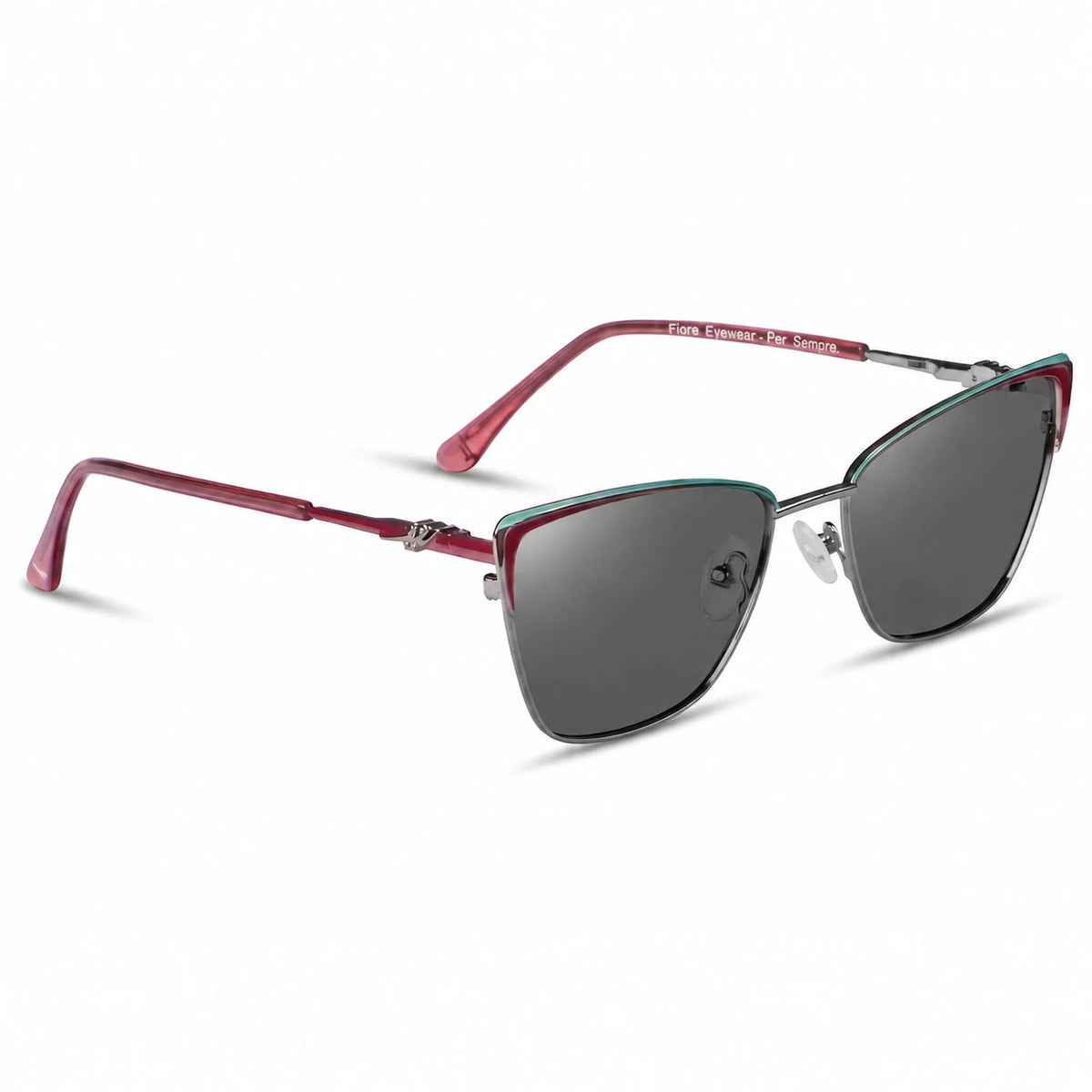 Fiore 3839 cat eye sunglasses, red steel frame · ReFramed, photo 2 of 36 | Polarized UV400