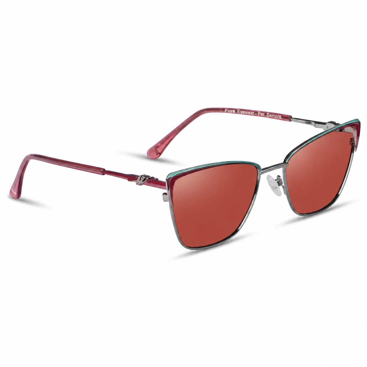 Fiore 3839 cat eye sunglasses, red steel frame · ReFramed, photo 17 of 36 | Polarized UV400