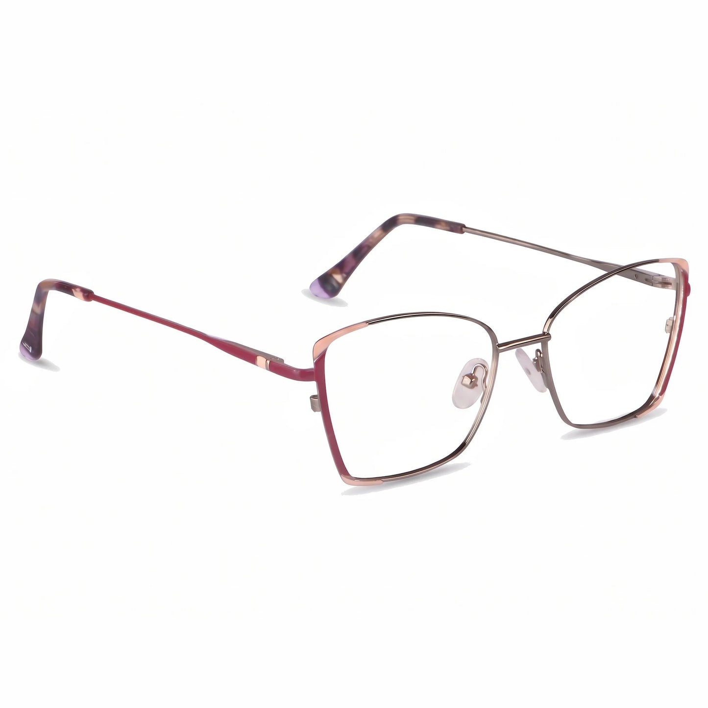 Fiore 3916 eyeglasses in purple pink silver – three-quarter view
