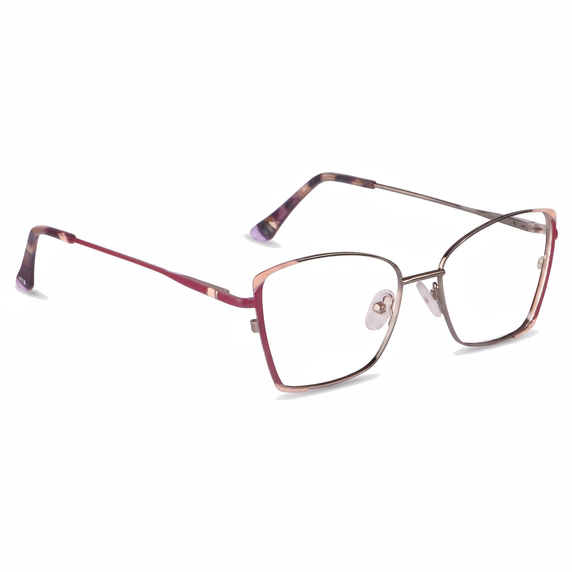 Fiore 3916 eyeglasses in purple pink silver – three-quarter view