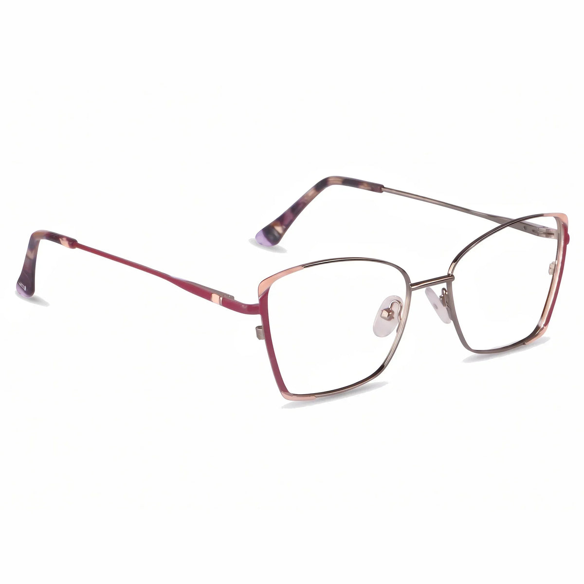 Fiore 3916 square cat-eye metal reading glasses, purple pink silver frame · ReFramed, photo 2 of 23
