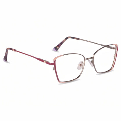 Fiore 3916 square cat-eye metal reading glasses, purple pink silver frame · ReFramed, photo 2 of 23