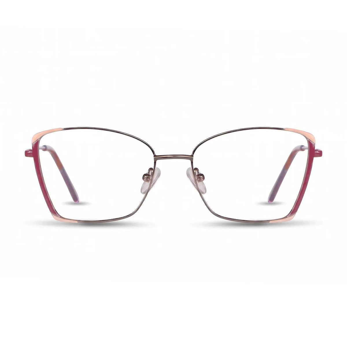 Fiore 3916 square cat-eye metal reading glasses, purple pink silver frame · ReFramed, photo 1 of 23