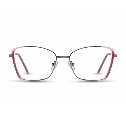 Fiore 3916 square cat-eye metal reading glasses, purple pink silver frame · ReFramed, photo 1 of 23