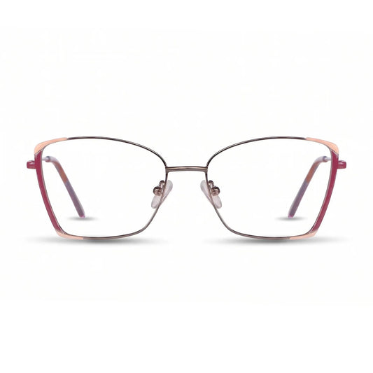 Fiore 3916 square cat-eye metal reading glasses, purple pink silver frame · ReFramed, photo 1 of 23
