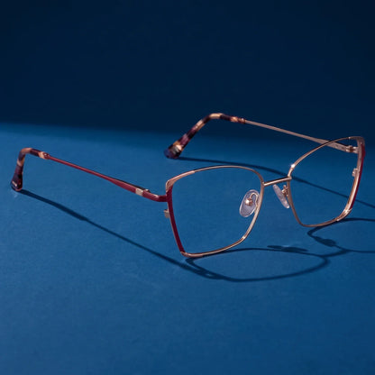 Fiore 3916 square cat-eye metal reading glasses, purple pink silver frame · ReFramed, photo 7 of 23