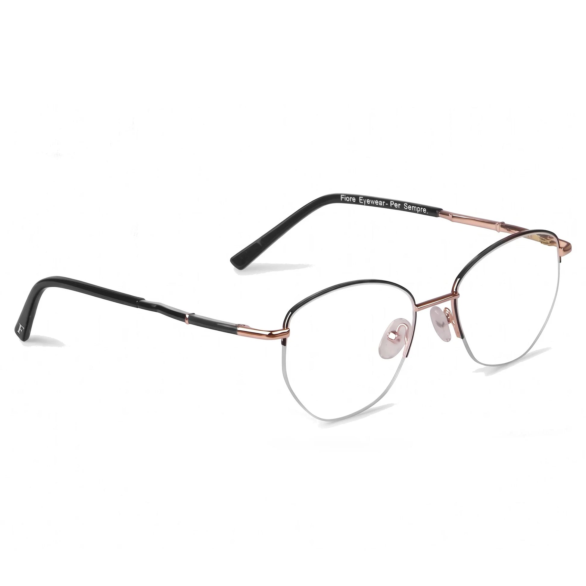 Fiore 3921 eyeglasses in black gold – three-quarter view