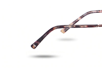 Fiore 3921 eyeglasses in brown gold – temple logo detail