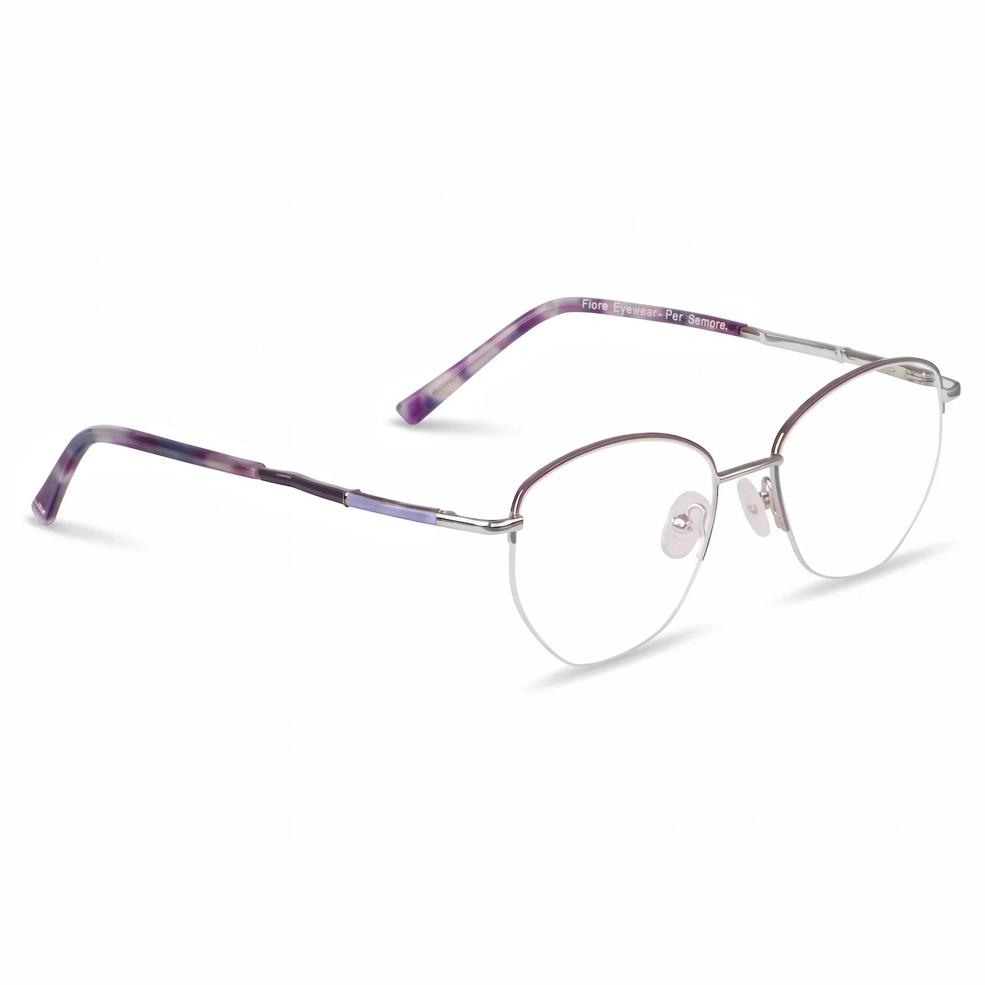 Fiore 3921 eyeglasses in purple silver – three-quarter view