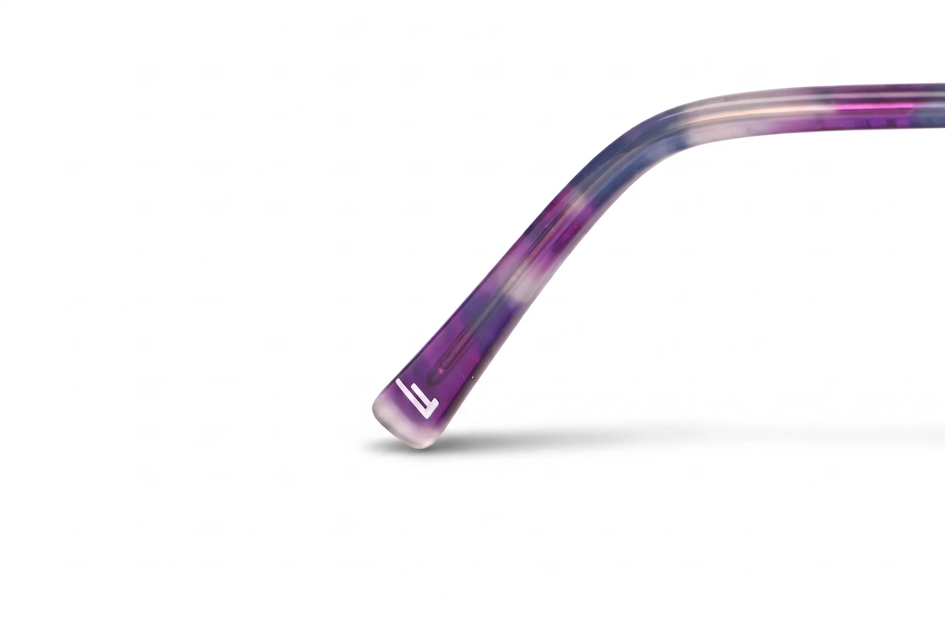 Fiore 3921 eyeglasses in purple silver – temple logo detail