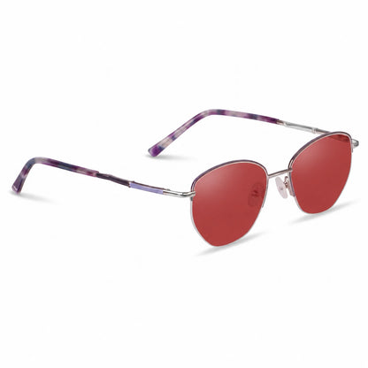 Fiore 3921 cat eye sunglasses, purple steel frame · ReFramed, photo 17 of 36 | Polarized UV400