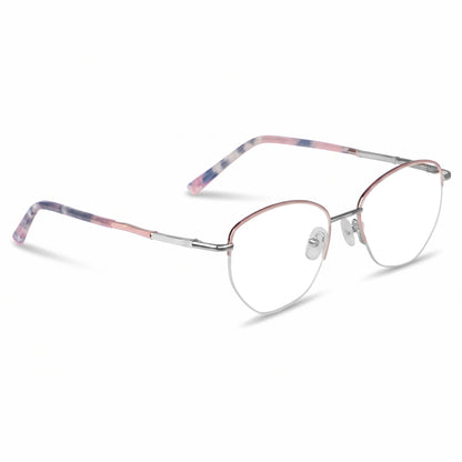 Fiore 3921 eyeglasses in pink silver – three-quarter view
