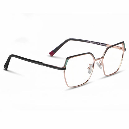 Fiore 3971 eyeglasses in black gold – three-quarter view
