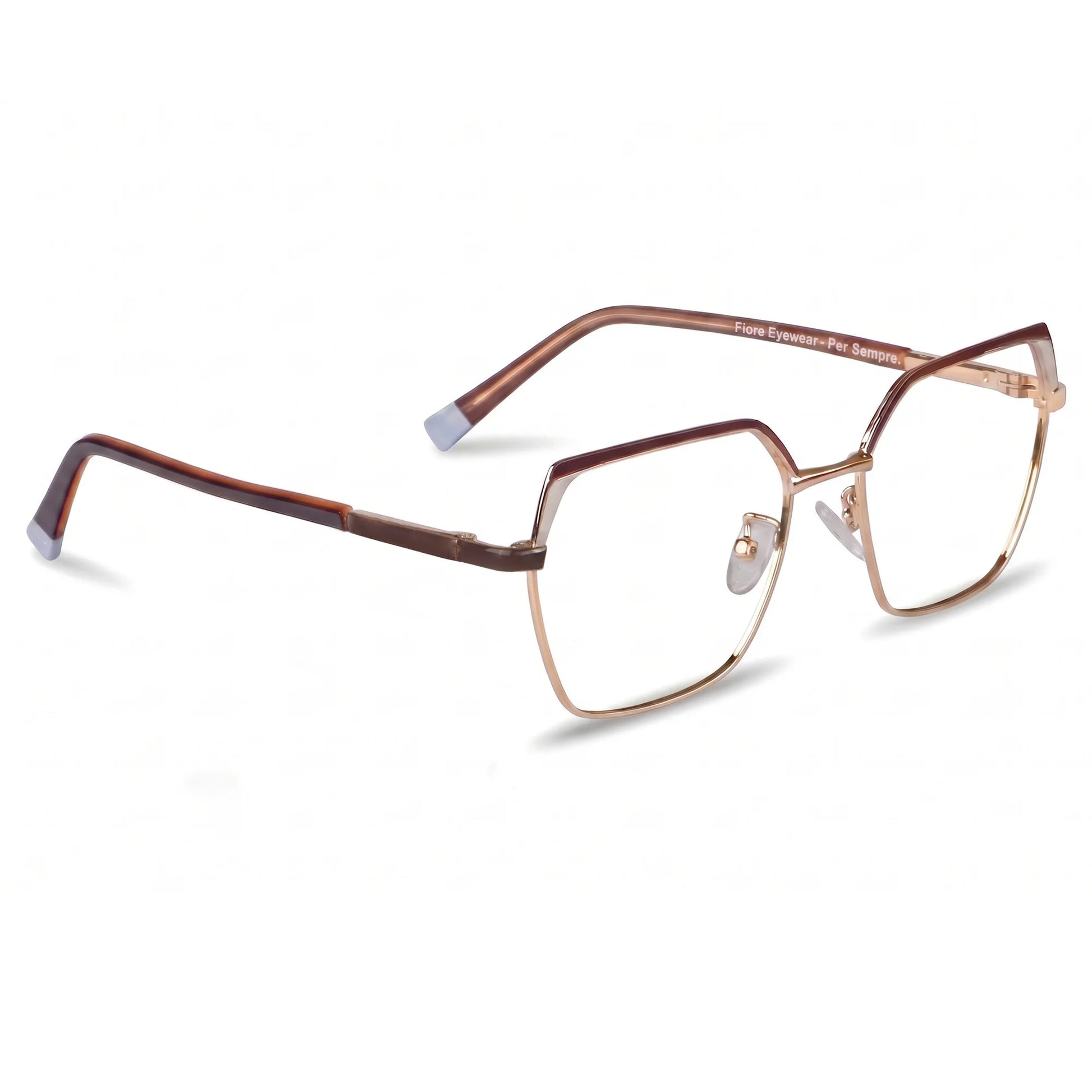Fiore 3971 eyeglasses in brown gold – three-quarter view
