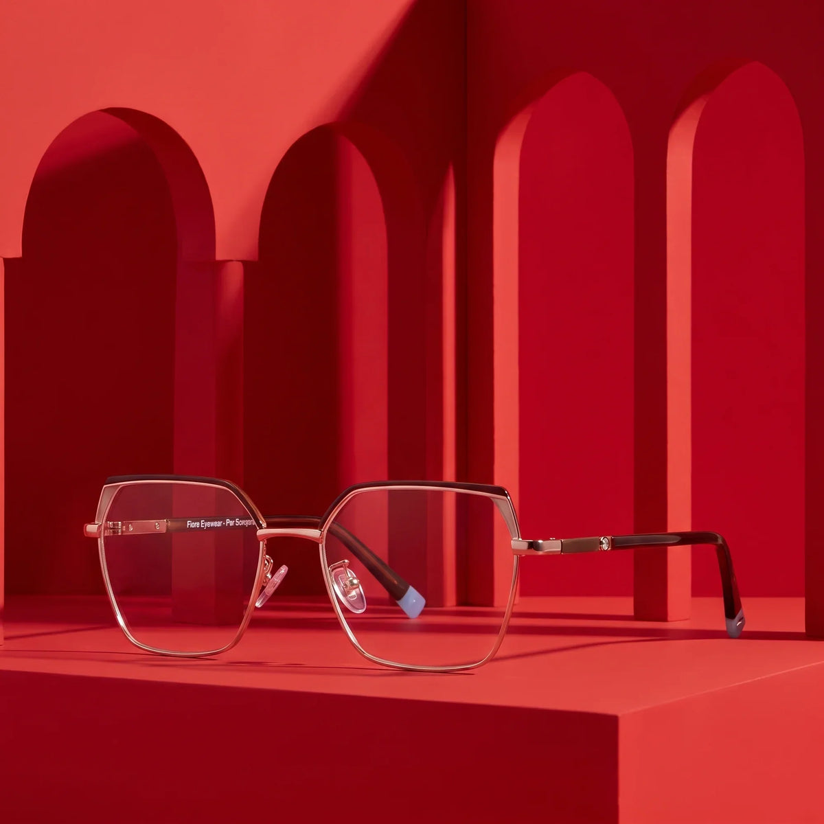 Fiore 3971 geometric metal reading glasses, brown gold frame · ReFramed, photo 8 of 71