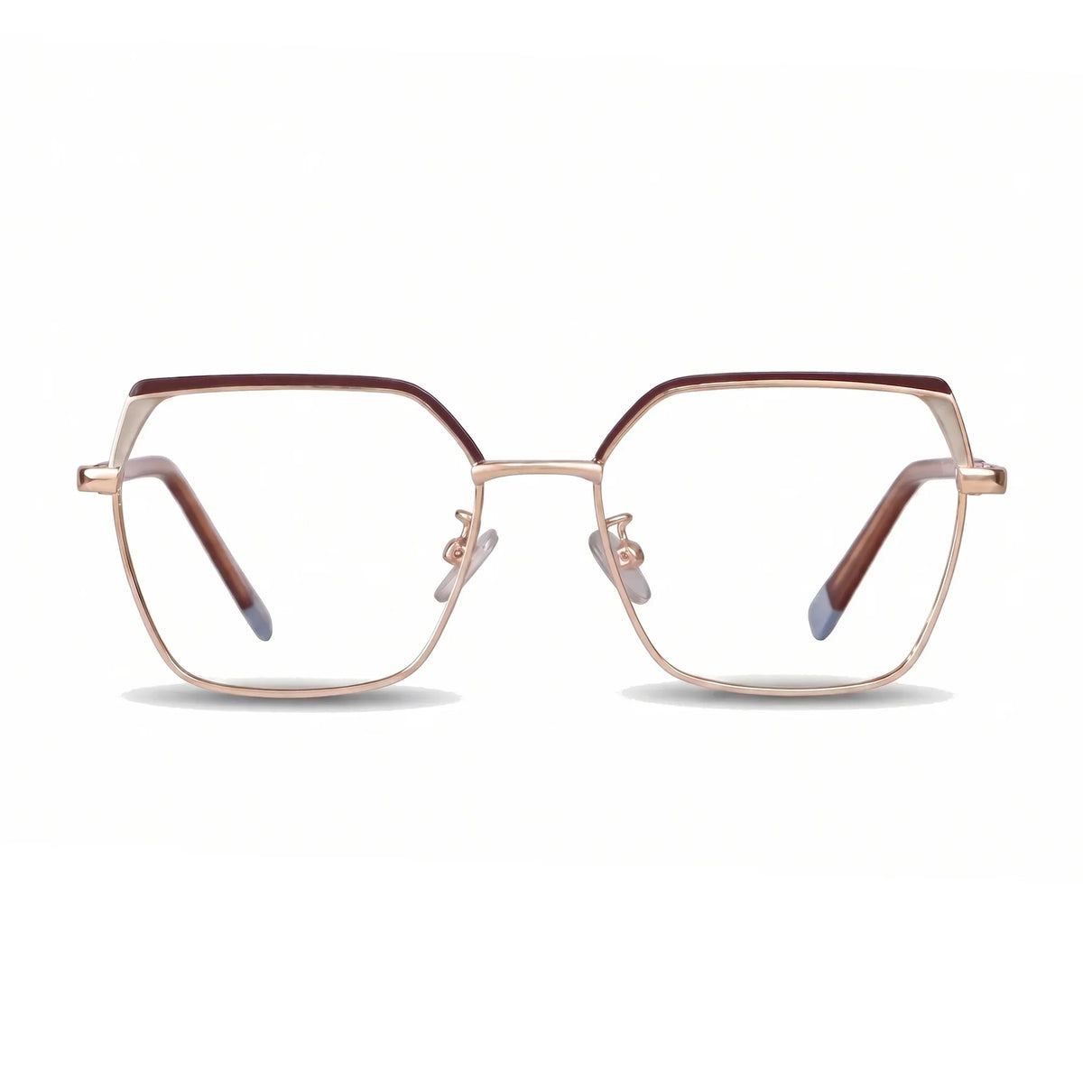 Fiore 3971 geometric metal reading glasses, brown gold frame · ReFramed, photo 1 of 71