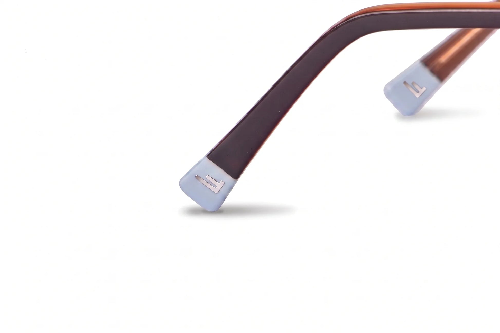 Fiore 3971 eyeglasses in brown gold – temple logo detail