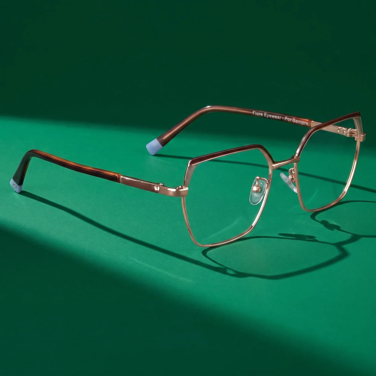 Fiore 3971 geometric metal reading glasses, brown gold frame · ReFramed, photo 4 of 71