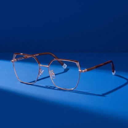 Fiore 3971 geometric metal reading glasses, brown gold frame · ReFramed, photo 5 of 71
