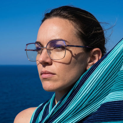 Fiore 3971 geometric metal reading glasses, purple silver frame · ReFramed, photo 36 of 71