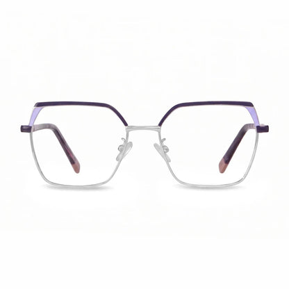 Fiore 3971 geometric metal reading glasses, purple silver frame · ReFramed, photo 16 of 71
