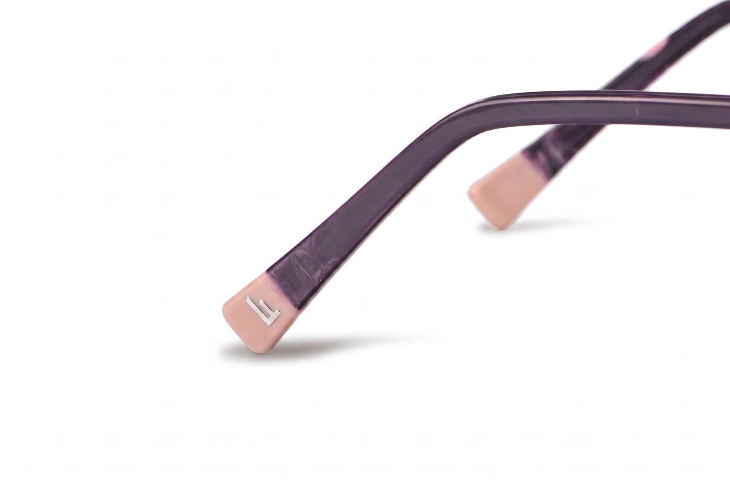 Fiore 3971 eyeglasses in purple silver – temple logo detail