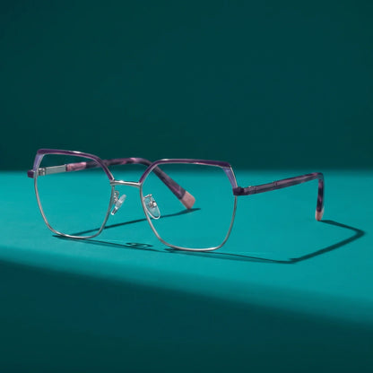 Fiore 3971 geometric metal reading glasses, purple silver frame · ReFramed, photo 21 of 71
