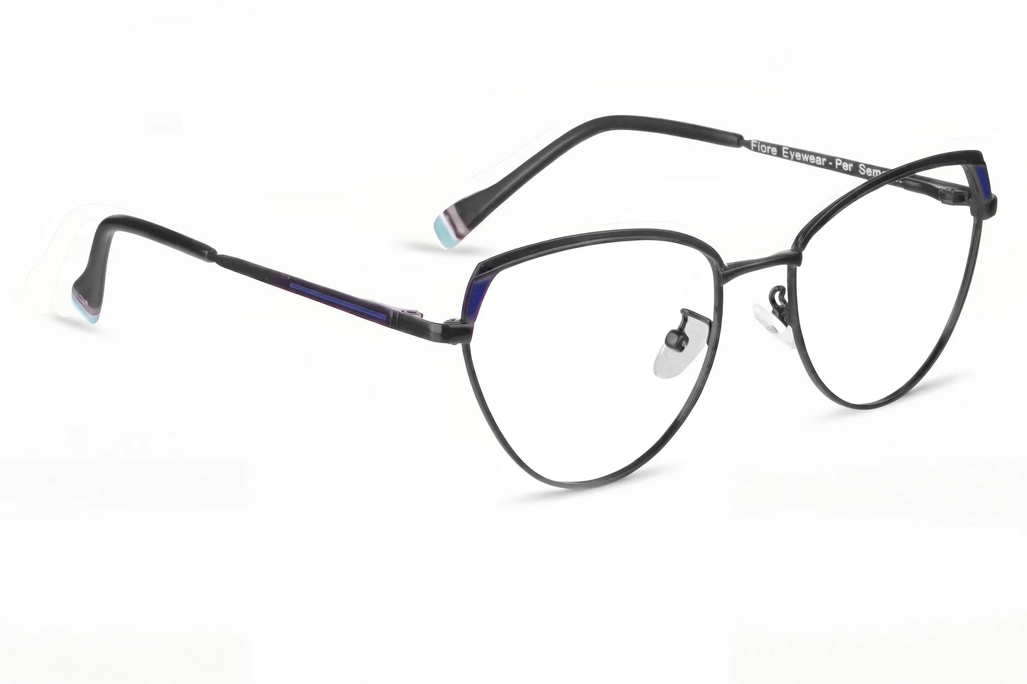 Fiore 3983 eyeglasses in black blue – three-quarter view