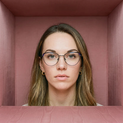 Fiore 3983 cat-eye metal reading glasses, black blue frame · ReFramed, photo 17 of 100