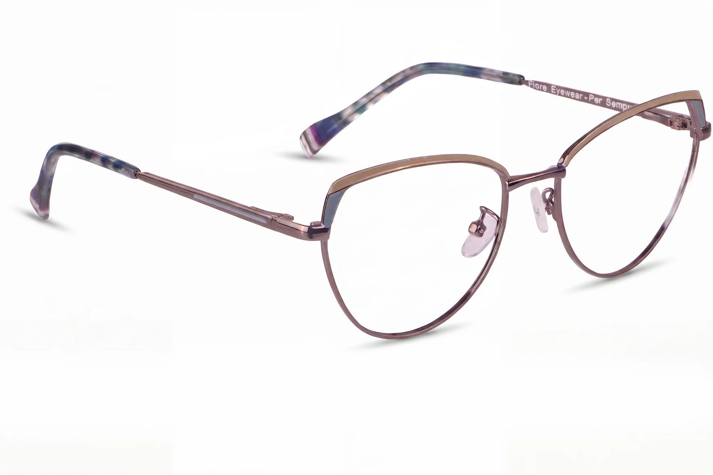 Fiore 3983 eyeglasses in grey gun – three-quarter view