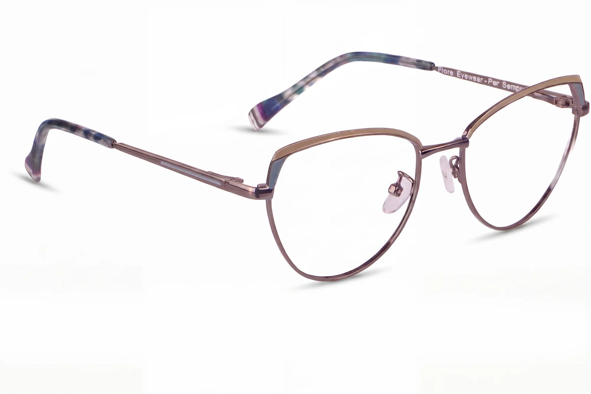 Fiore 3983 eyeglasses in grey gun – three-quarter view