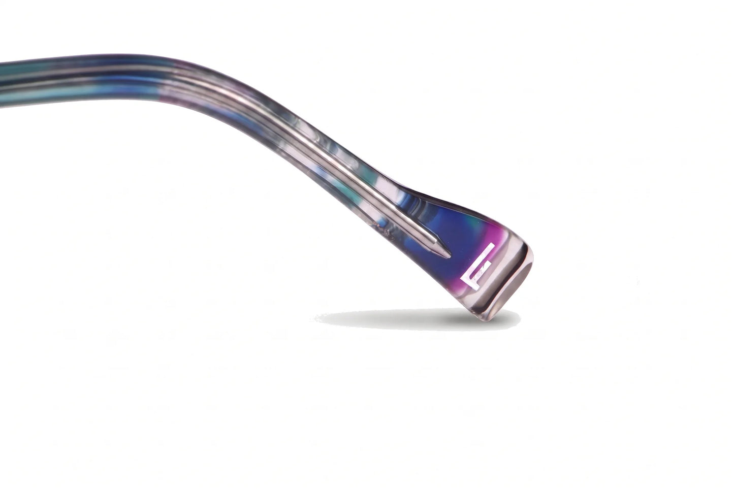Fiore 3983 eyeglasses in grey gun – temple logo detail