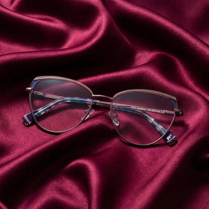 Fiore 3983 cat-eye metal reading glasses, gray gunmetal frame · ReFramed, photo 99 of 100
