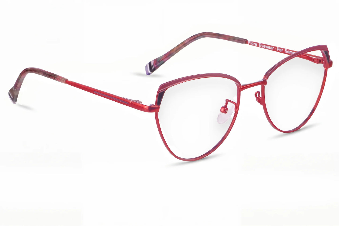 Fiore 3983 eyeglasses in red black – three-quarter view