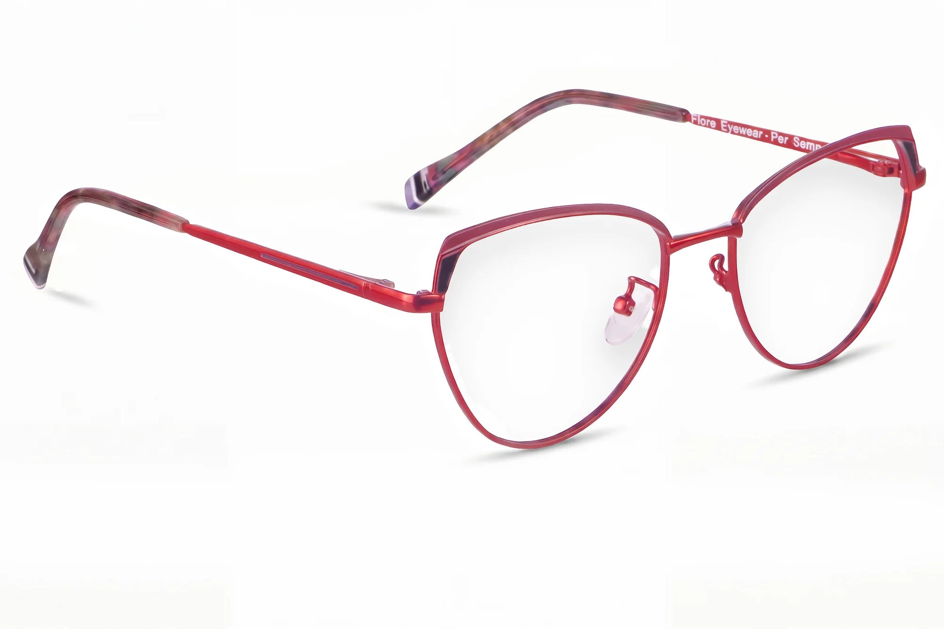 Fiore 3983 eyeglasses in red black – three-quarter view