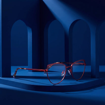 Fiore 3983 cat-eye metal reading glasses, red black frame · ReFramed, photo 30 of 100