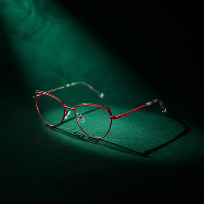 Fiore 3983 cat-eye metal reading glasses, red black frame · ReFramed, photo 34 of 100