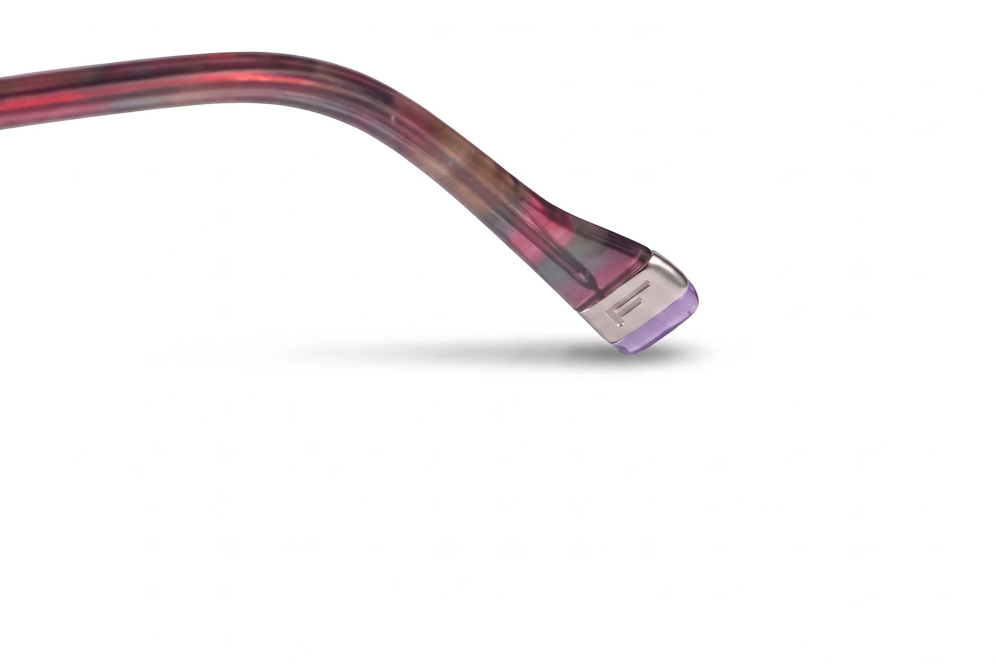 Fiore 3983 eyeglasses in red black – temple logo detail