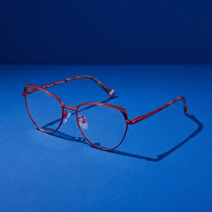 Fiore 3983 cat-eye metal reading glasses, red black frame · ReFramed, photo 27 of 100