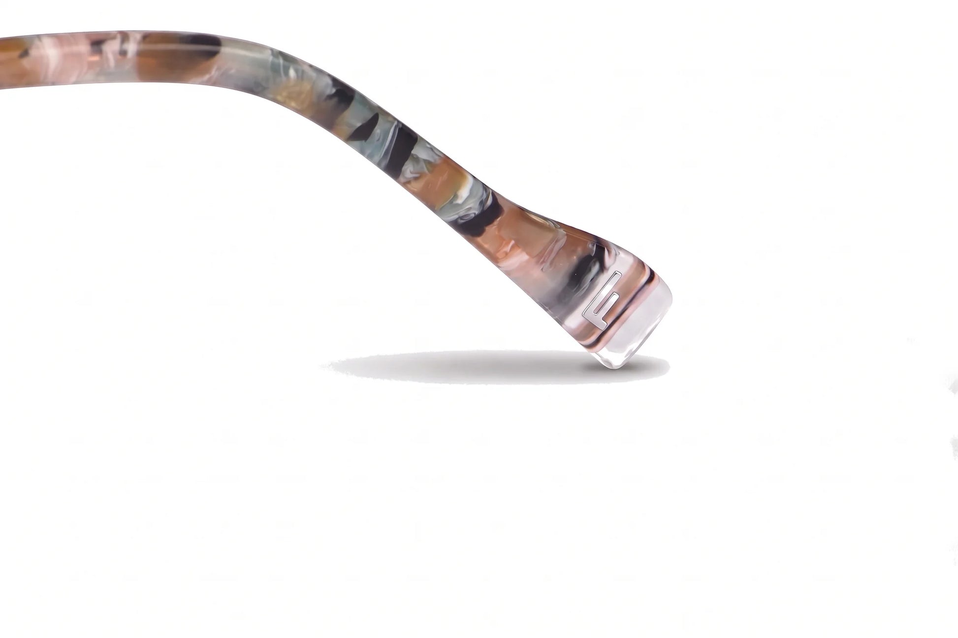 Fiore 3983 eyeglasses in brown gold – temple logo detail