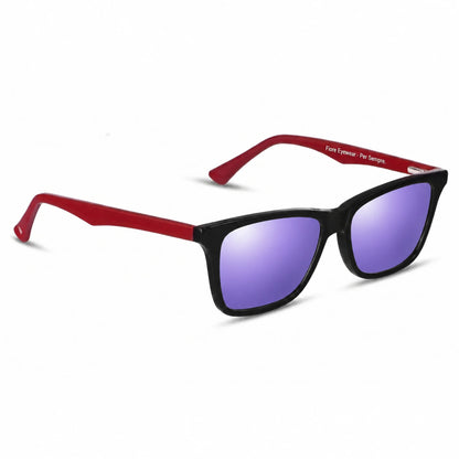 Fiore 5228 wayfarer-style sunglasses, black & red bio-acetate frame · ReFramed, photo 35 of 36