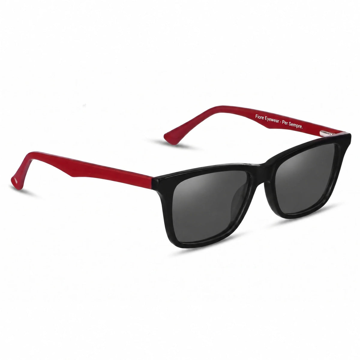 Fiore 5228 wayfarer-style sunglasses, black & red bio-acetate frame · ReFramed, photo 2 of 36