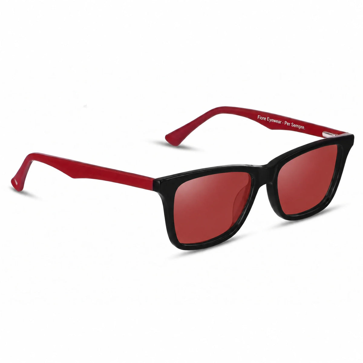 Fiore 5228 wayfarer-style sunglasses, black & red bio-acetate frame · ReFramed, photo 17 of 36