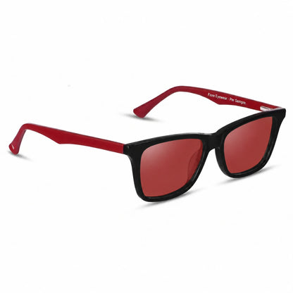 Fiore 5228 wayfarer-style sunglasses, black & red bio-acetate frame · ReFramed, photo 17 of 36