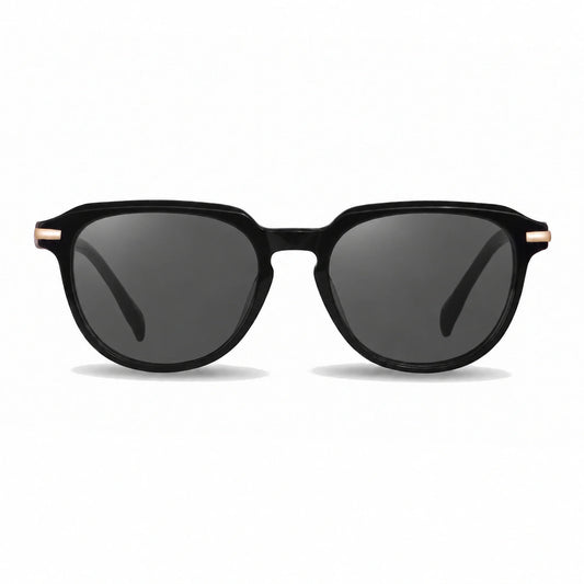 Fiore 5409 round sunglasses, black bio-acetate frame · ReFramed, photo 1 of 36 | Polarized UV400
