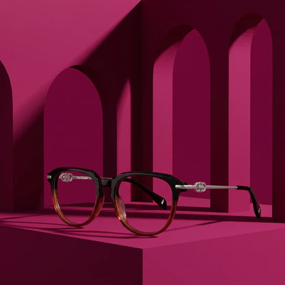 Fiore 5409 round acetate and metal reading glasses, black brown frame · ReFramed, photo 31 of 84